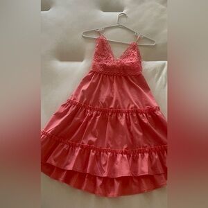 Chic Coral Lace Mini Dress